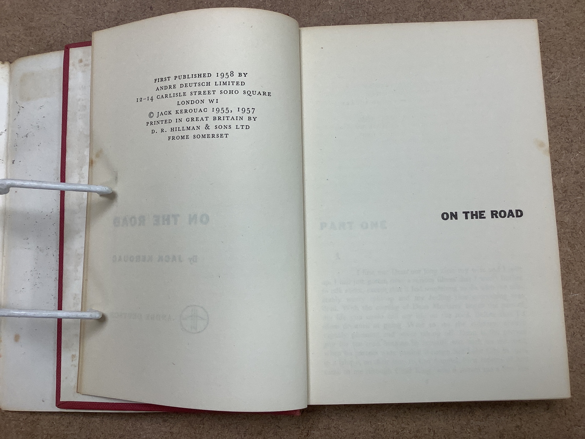 Kerouac, Jack - 3 works - On The Road, 1st English edition, original cloth with unclipped d/j, London, 1958; The Town and the City, 1st UK edition, original cloth with unclipped d/j , ragged and with loss to head of spin